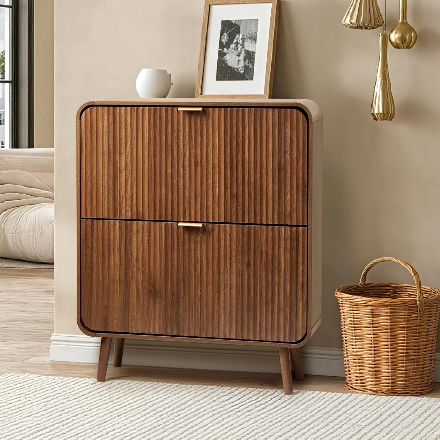Shoe Rack Cabinet Narrow Entryway - 31.5