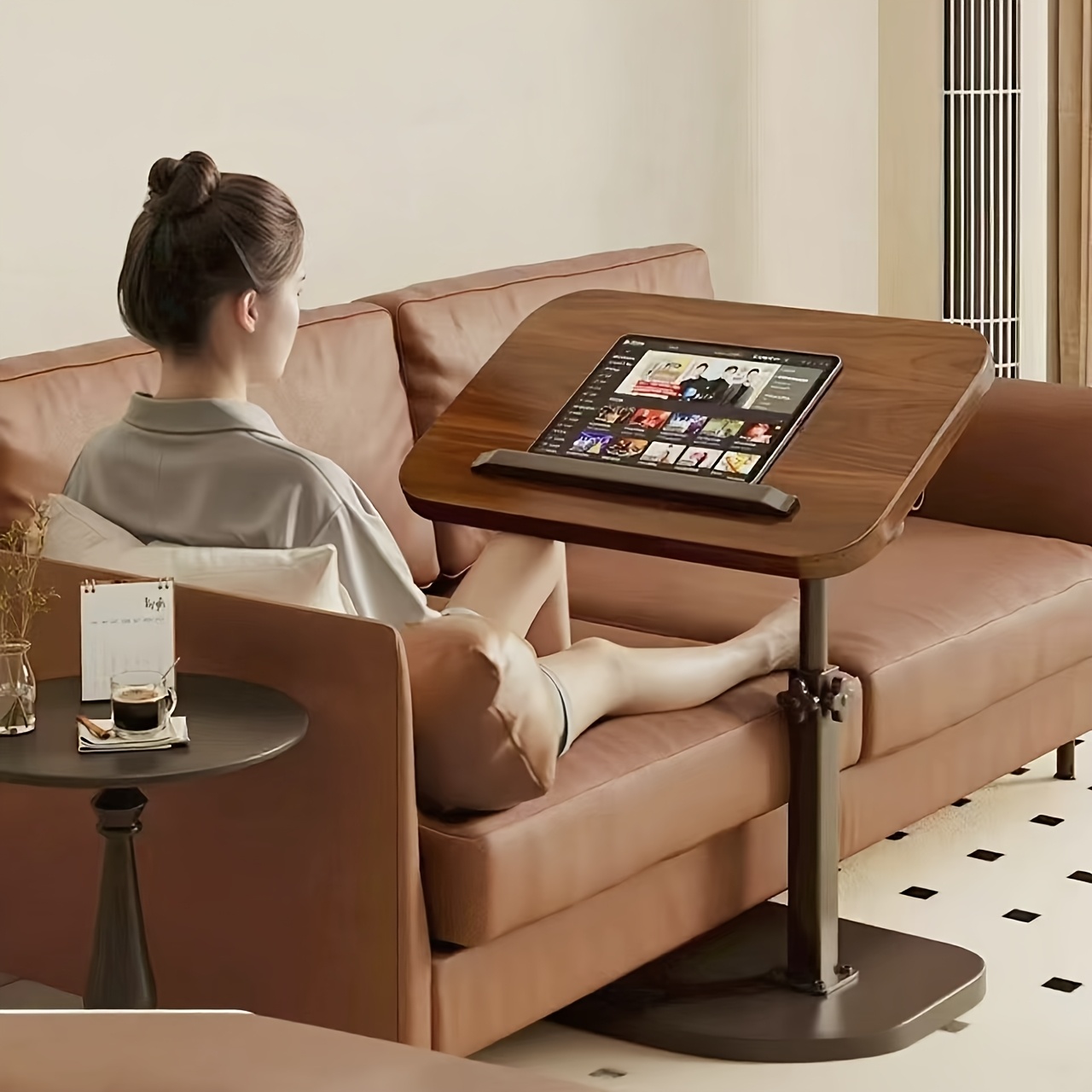 Black Walnut Swivel Laptop Des - Tables ulasan dan harga
