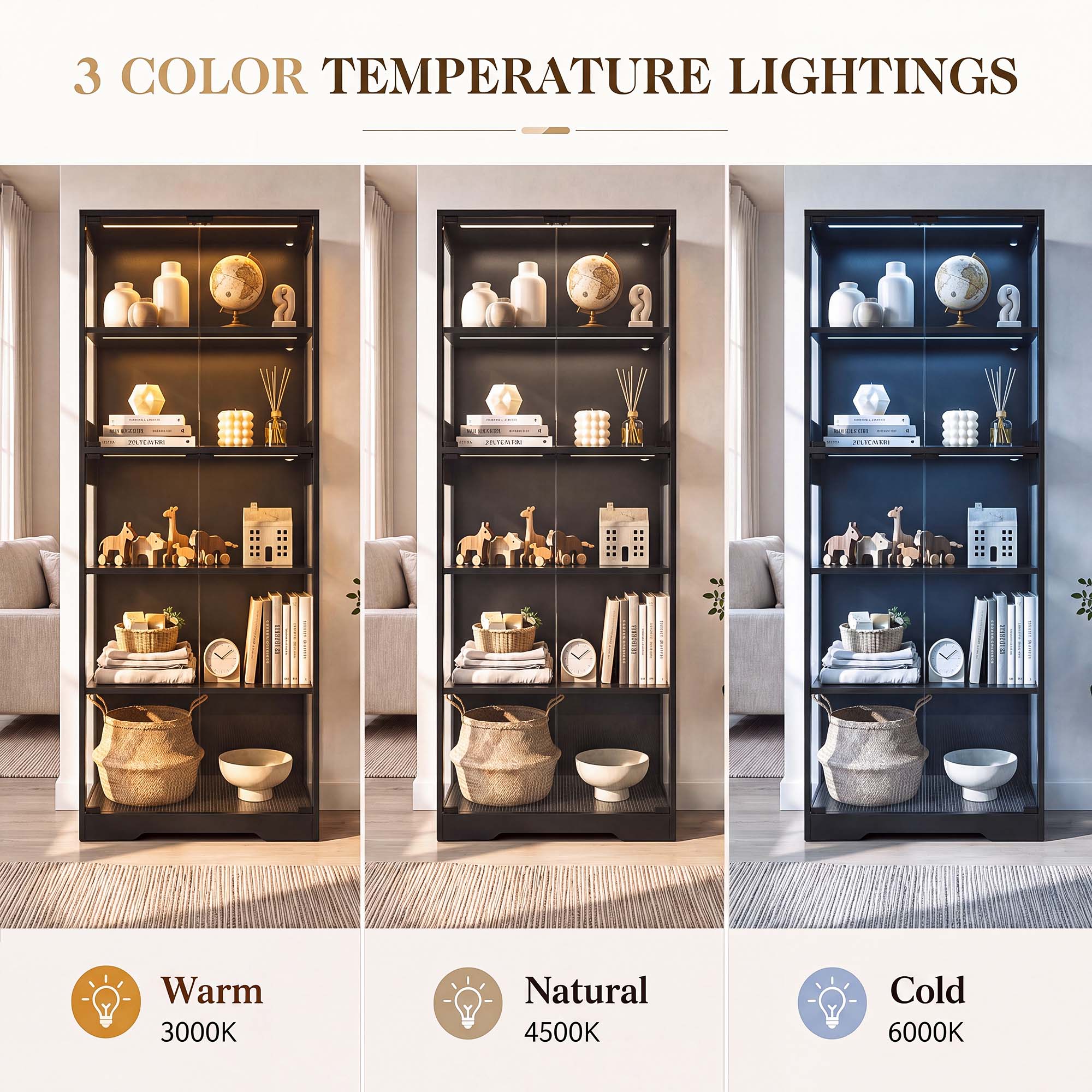 TCGBKAF 5‑Tier Display Cabinet - Bedroom Furniture ulasan dan harga