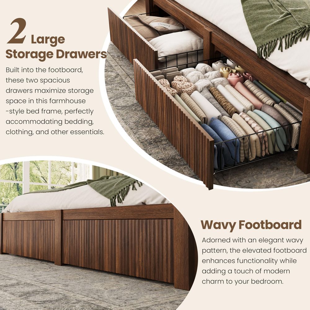 King Size Bed Frame and Headbo - King Size Bed Frame With Storage Drawers ulasan dan harga