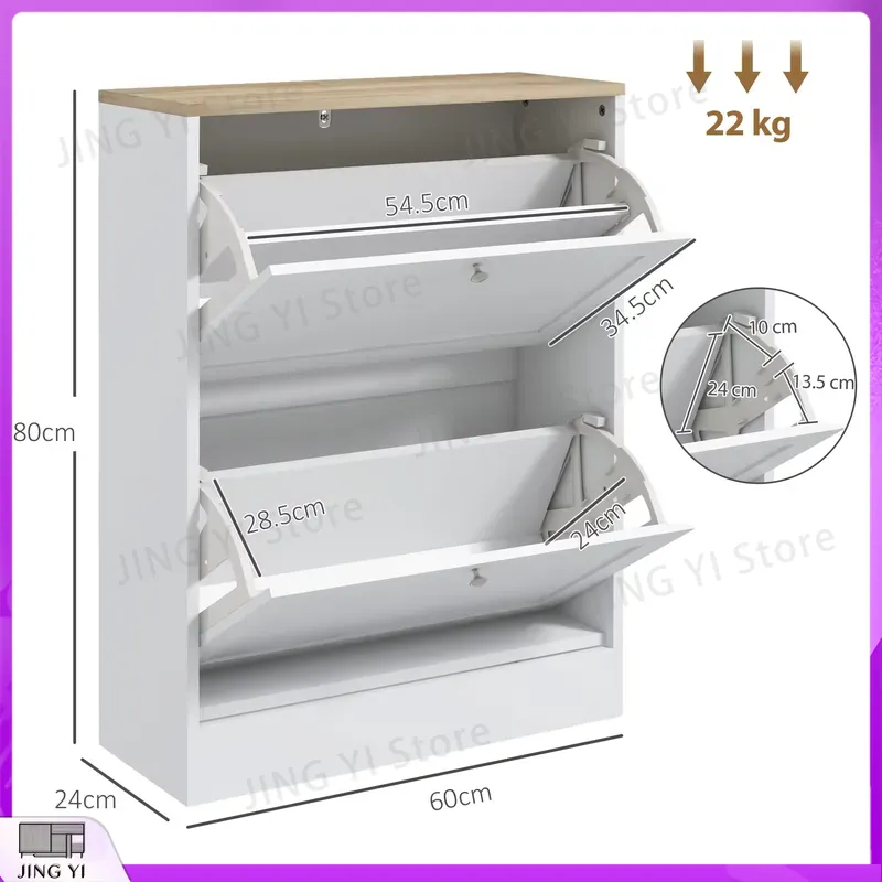 Narrow Shoe Cabinet with 2 Fli - Shoe Rack Cabinet Narrow Entryway ulasan dan harga