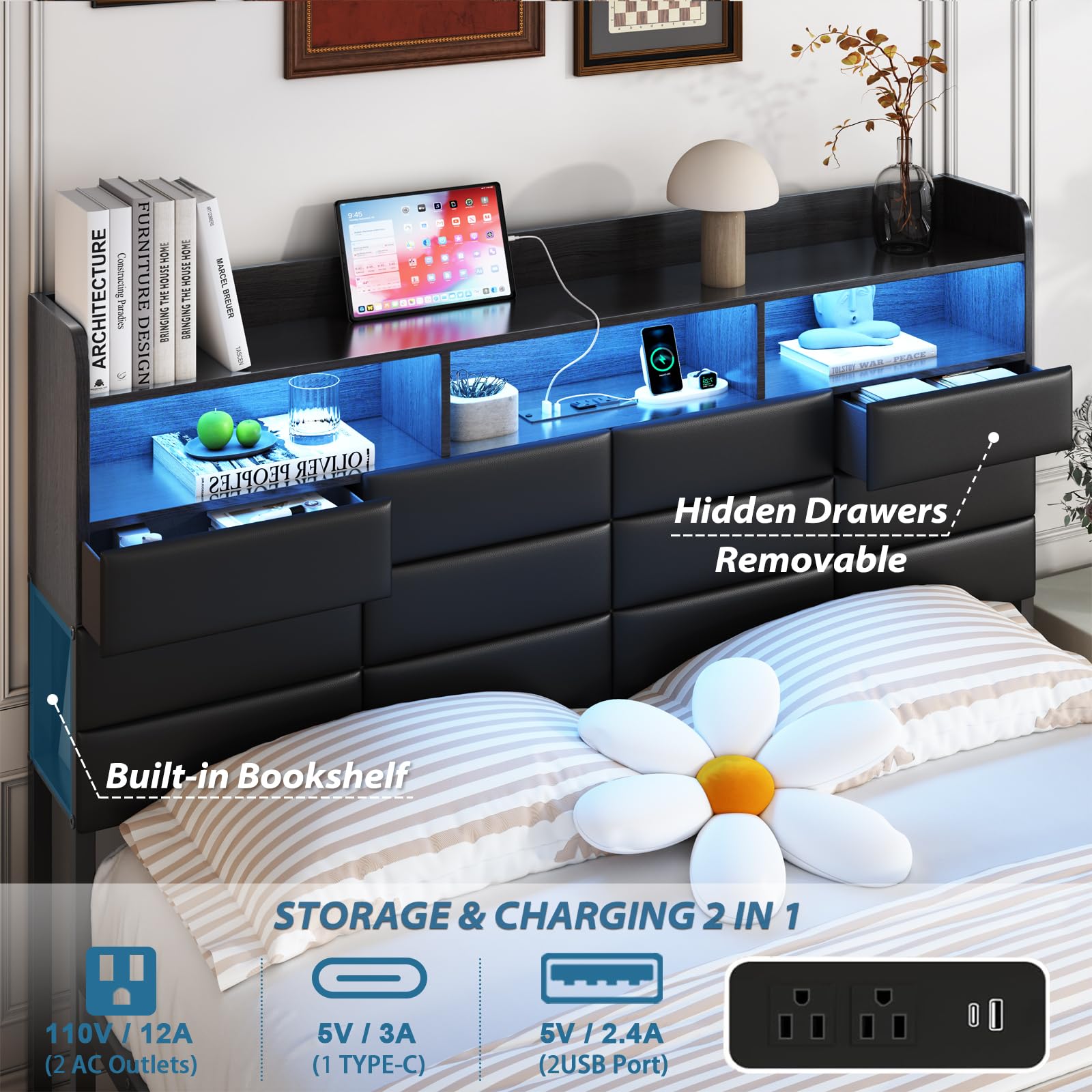King Size Bed Frame with Stora - King Size Bed Frame With Storage Drawers ulasan dan harga