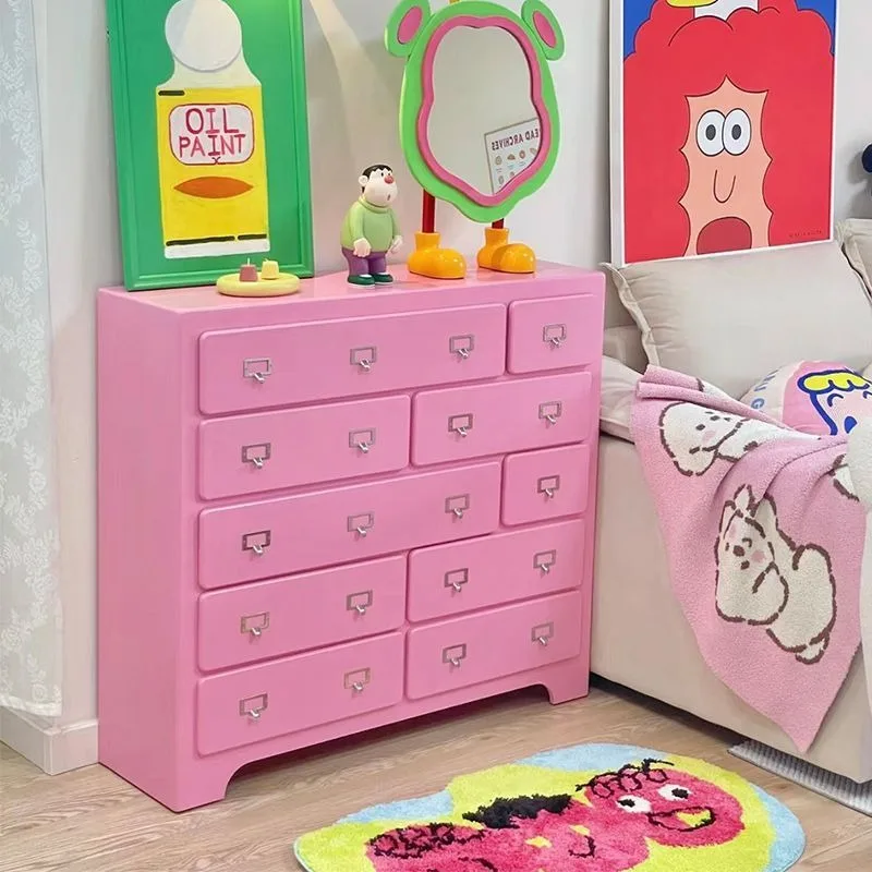 Pink solid wood ten chest cabi - Storage ulasan dan harga