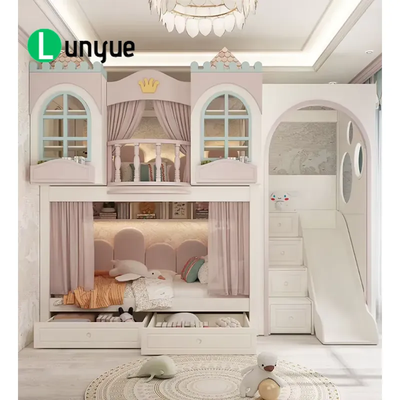 Custom Princess House Bunk Bed - Bunk Bed With Stairs And Slide ulasan dan harga