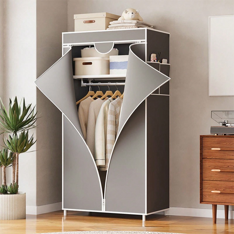 Red/Gray/Blue/Coffee Portable  - Wardrobe Closet Portable Fabric Cover ulasan dan harga