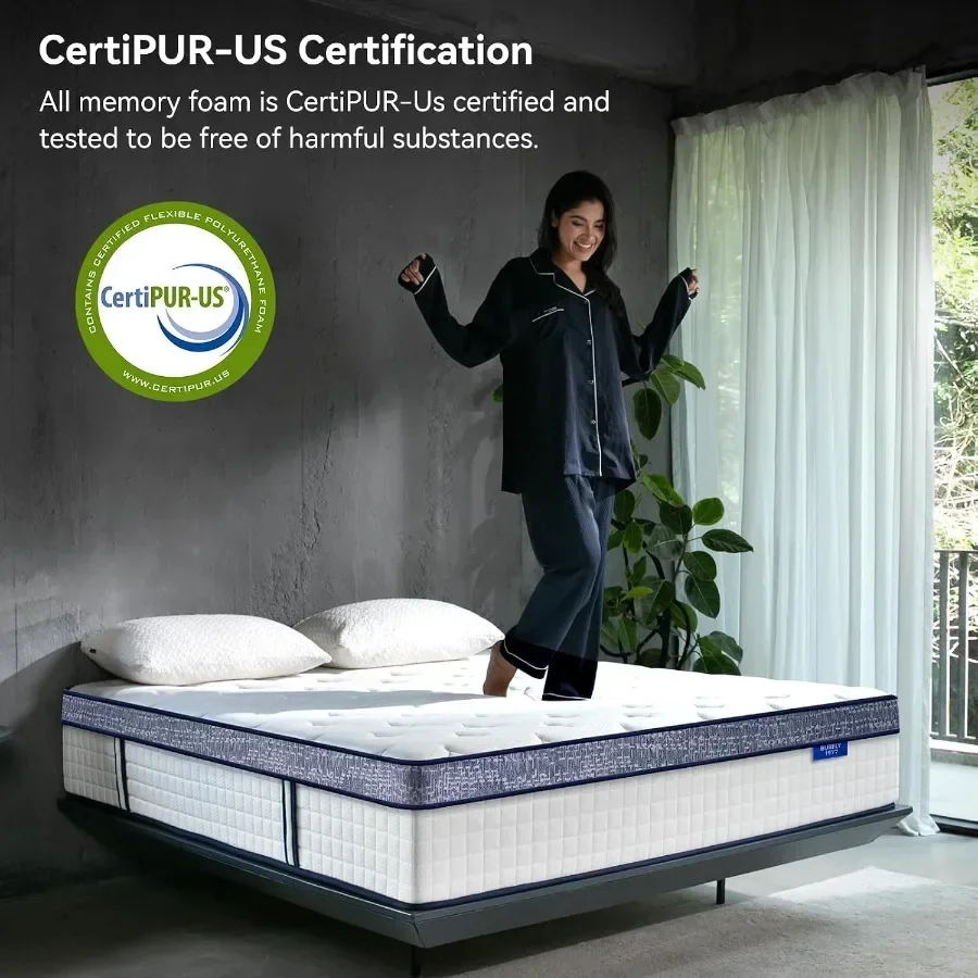 Queen Mattress, 12 Inch Hybrid - Memory Foam Mattress In A Box Queen ulasan dan harga