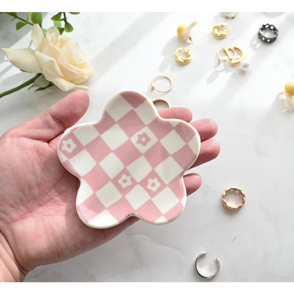 Ceramic Checkered Jewelry Tray - Bedroom Furniture ulasan dan harga