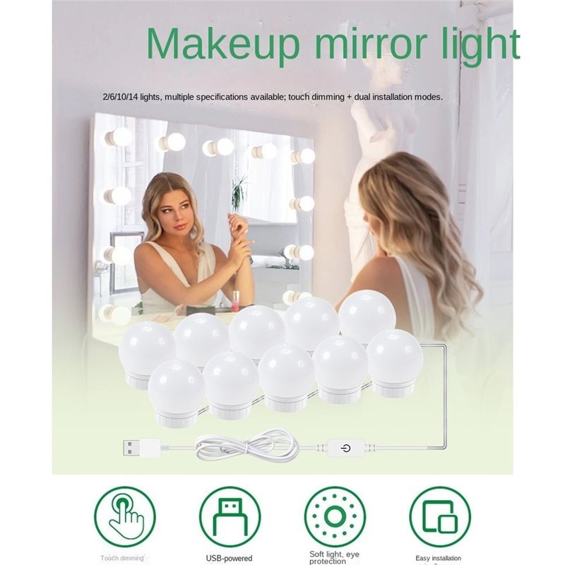 USB Rechargeable LED Vanity Li - Dressing Table Vanity With Lighted Mirror ulasan dan harga