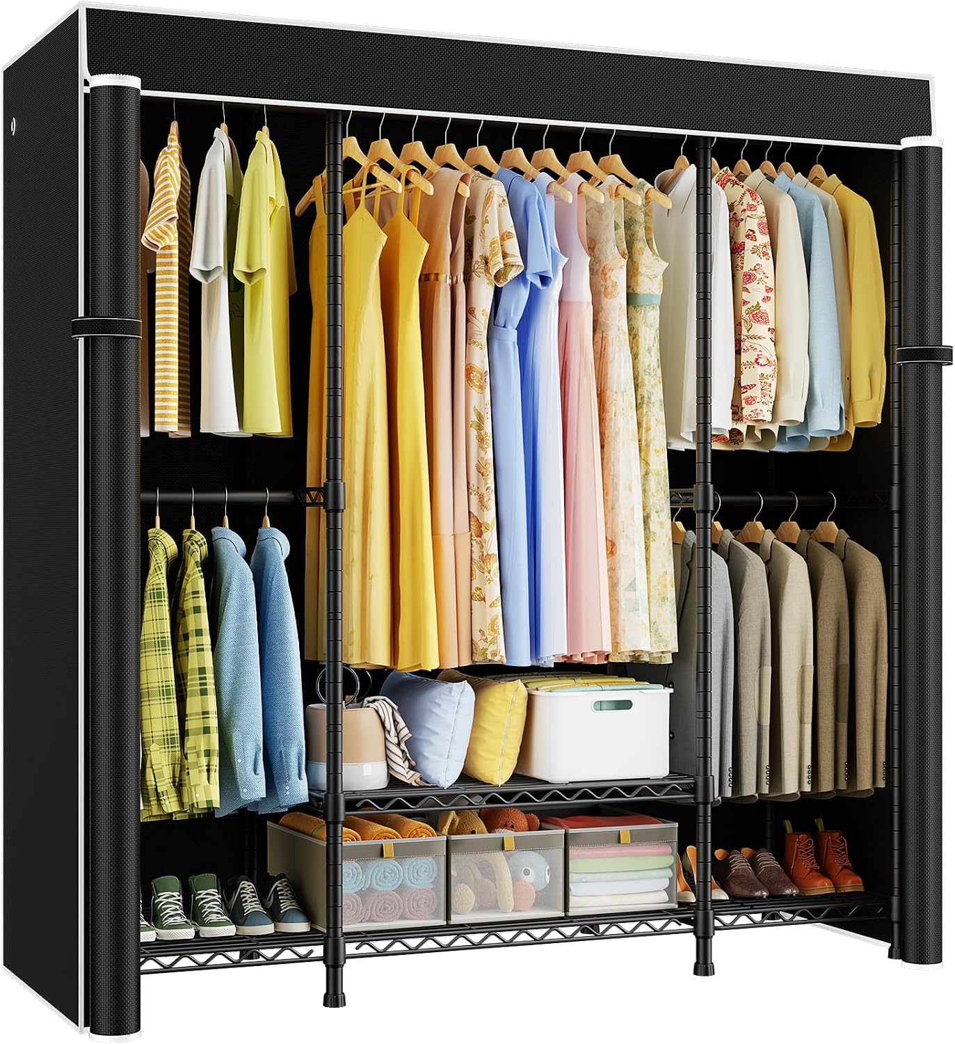 E3C Heavy Duty Portable Closet - Wardrobe Closet Portable Fabric Cover ulasan dan harga