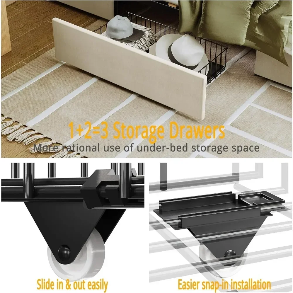 &King Size Bed Frame With Stor - King Size Bed Frame With Storage Drawers ulasan dan harga